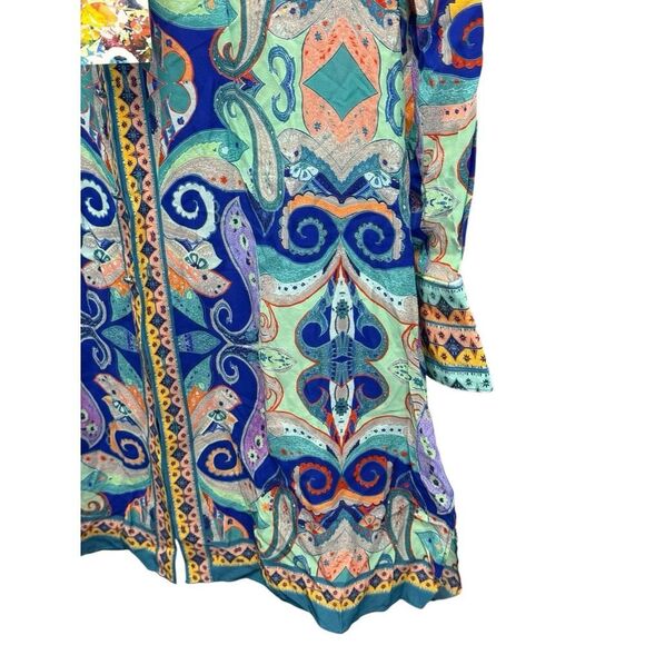 Robert Graham Charlotte Silk Paisley Shirt Dress S NWT Boho Luxe Resort Vibes - Picture 7 of 14